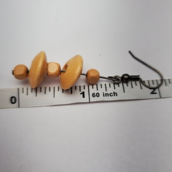 Simulated Wood Dangle halloween Earrings - Picture 5 of 5